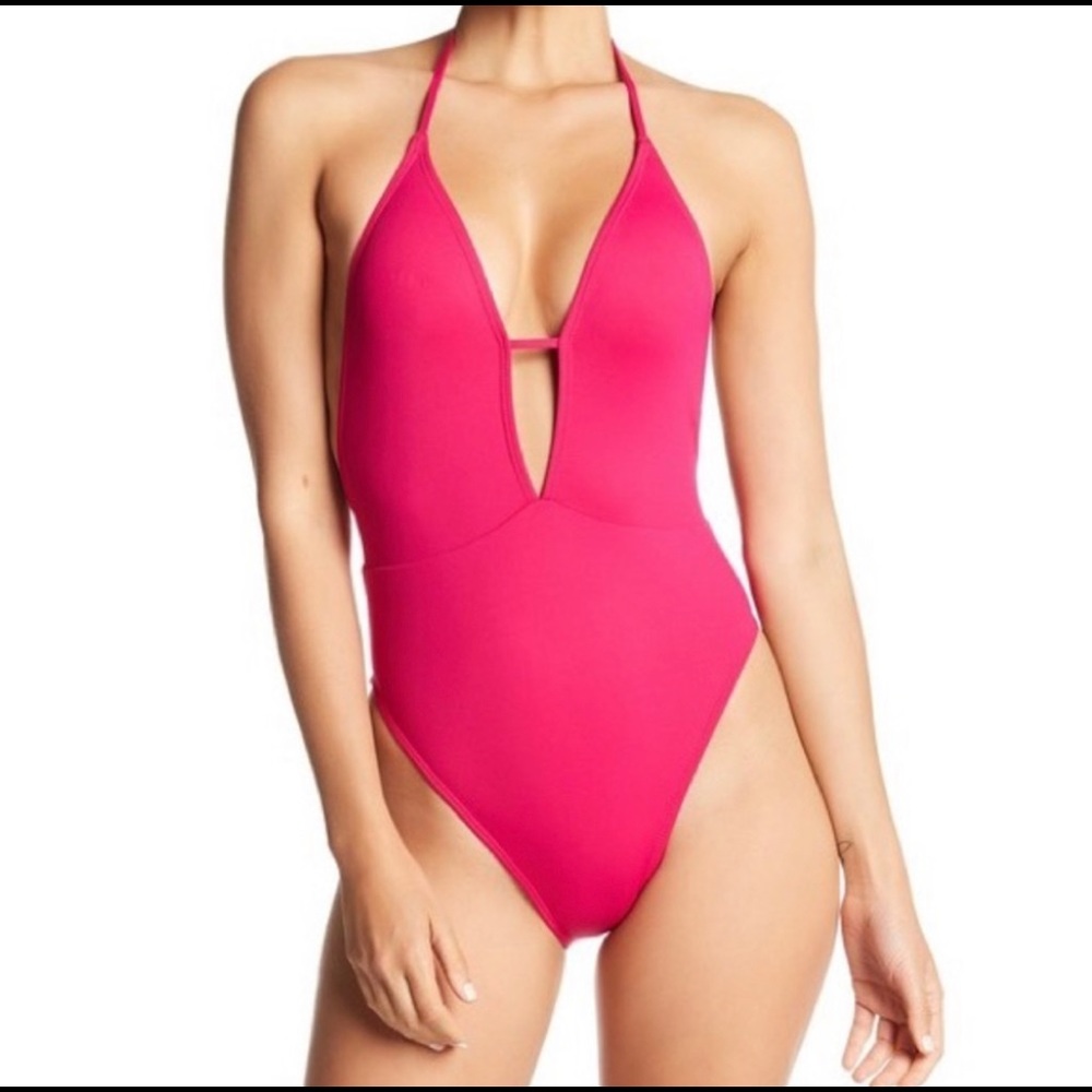 NEW The Bikini Lab Plunge One Piece Swimsuit $65